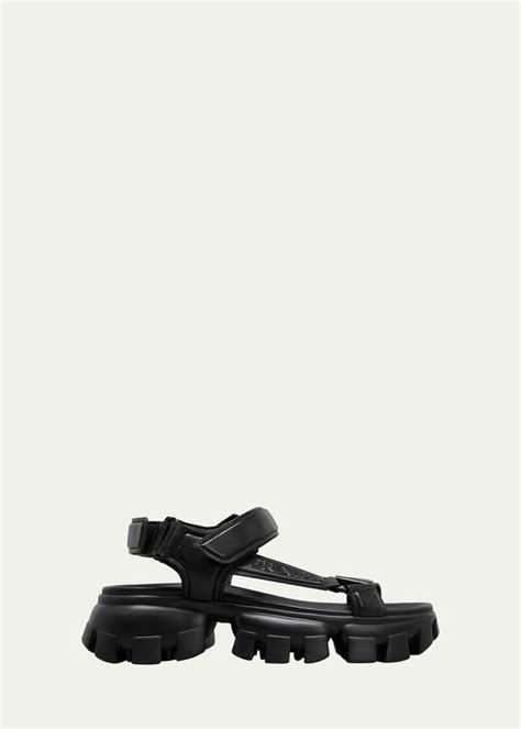 prada tyre sole sandals|Prada lambskin sandals.